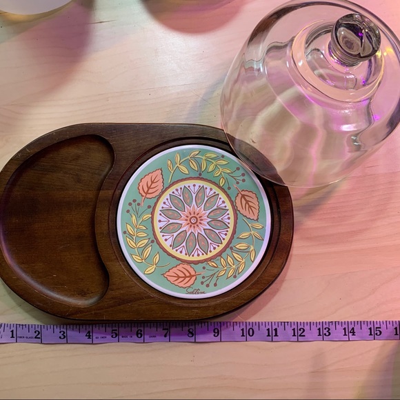 Mid century HiMark charcuterie with glass dome - Picture 1 of 6